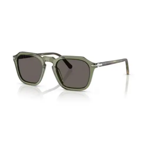 Persol 0PO3292S 1226B1 Transparent Green/dark Grey Oval Men`s Sunglasses