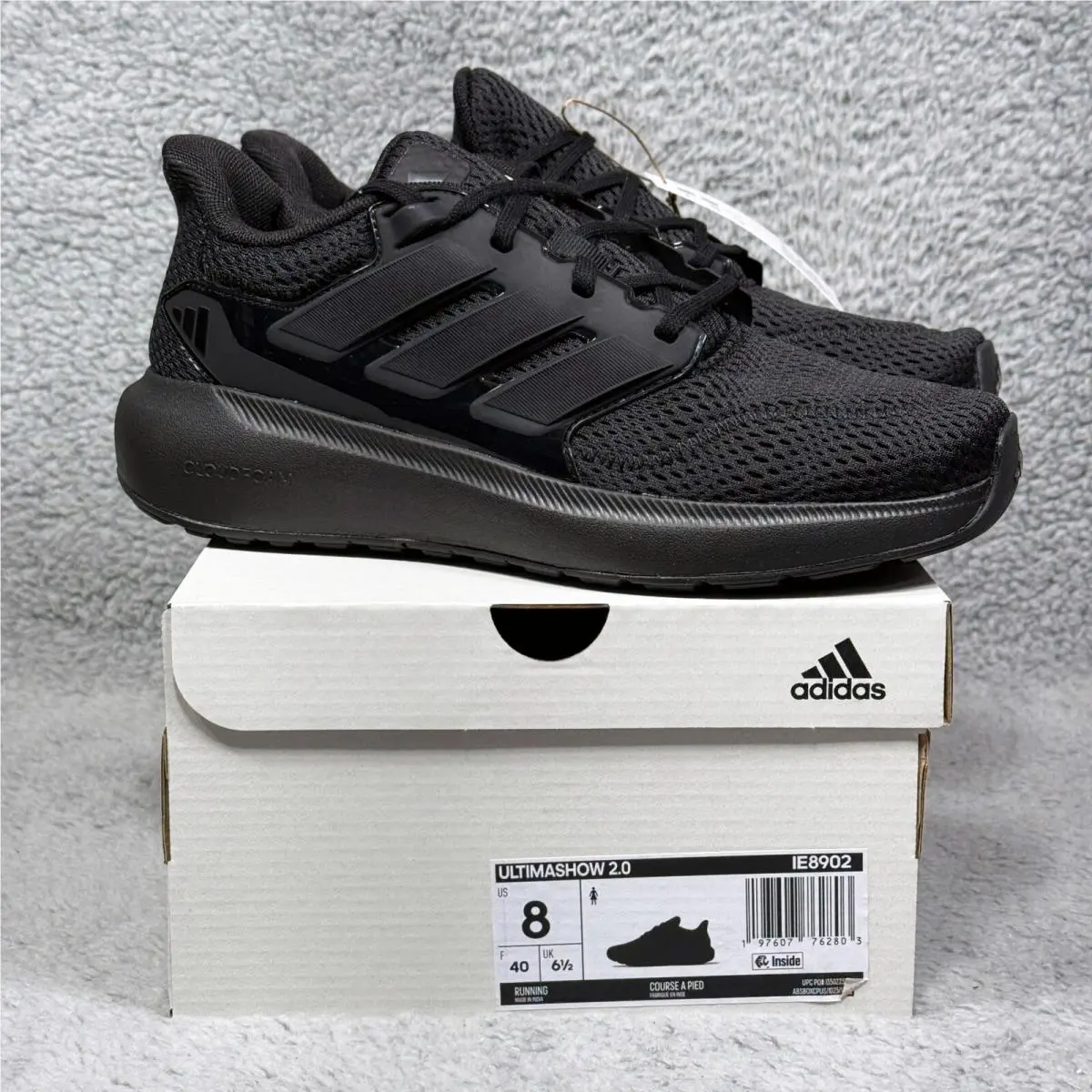 Adidas Ultimashow 2.0 Womens Size 8 Running Shoes Sneakers Black Carbon IE8902