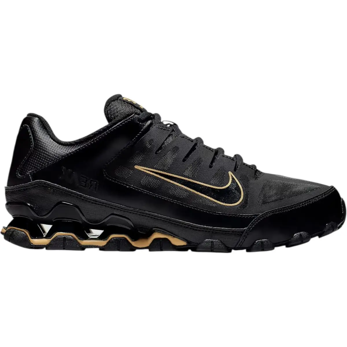 Nike Reax 8 TR Men Workout Shoe Size 7-14 Colors Athletic Sneaker - Black/Black/Metallic Gold
