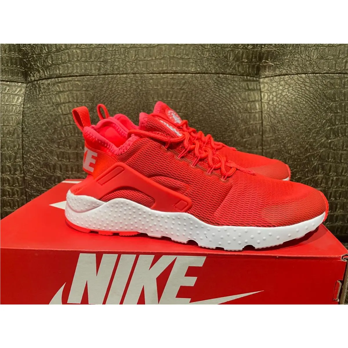 Women`s Air Huarache Run Ultra Bright Crimson Shoes 819151-600 by Nike