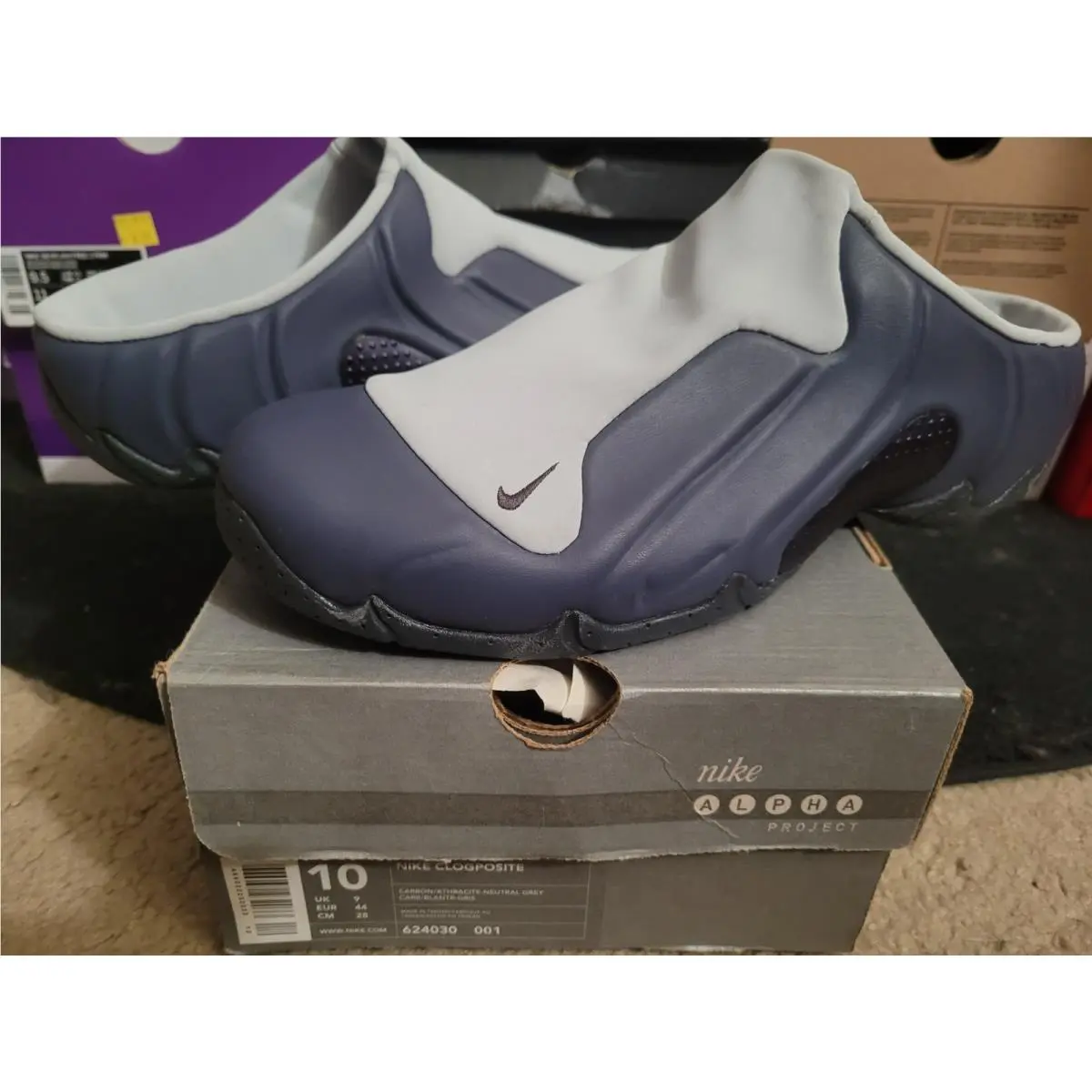 Vintage 2000 Nike Air Zoom Clogposite Carbon Anthracite Neutral Grey 624030 001