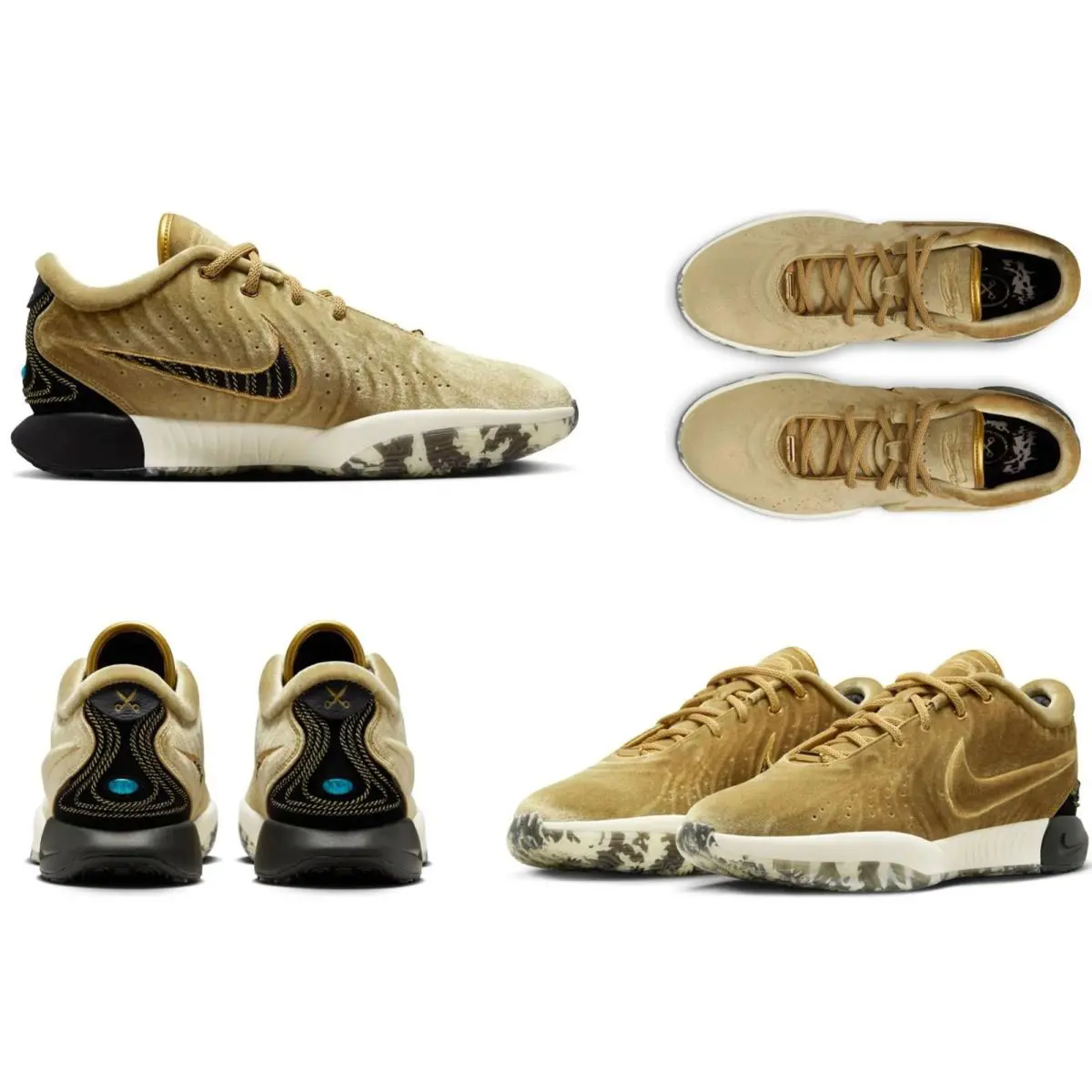Nike Men`s Lebron Xxi QS Metallic Gold - Coconut Basketball Shoes Size 8.5 - Metallic Gold, Black, Coconut Milk, Aquamarine