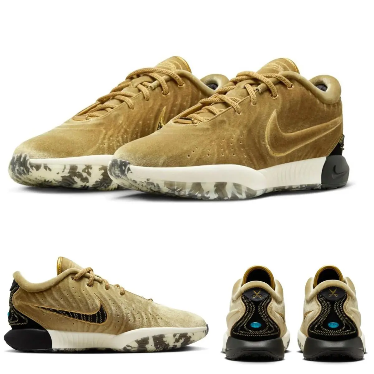 Nike shoes - Nike LeBron XXI QS - LeBron XXI - FZ7883 700 - Metallic Gold, Black, Coconut Milk, Aquamarine 1