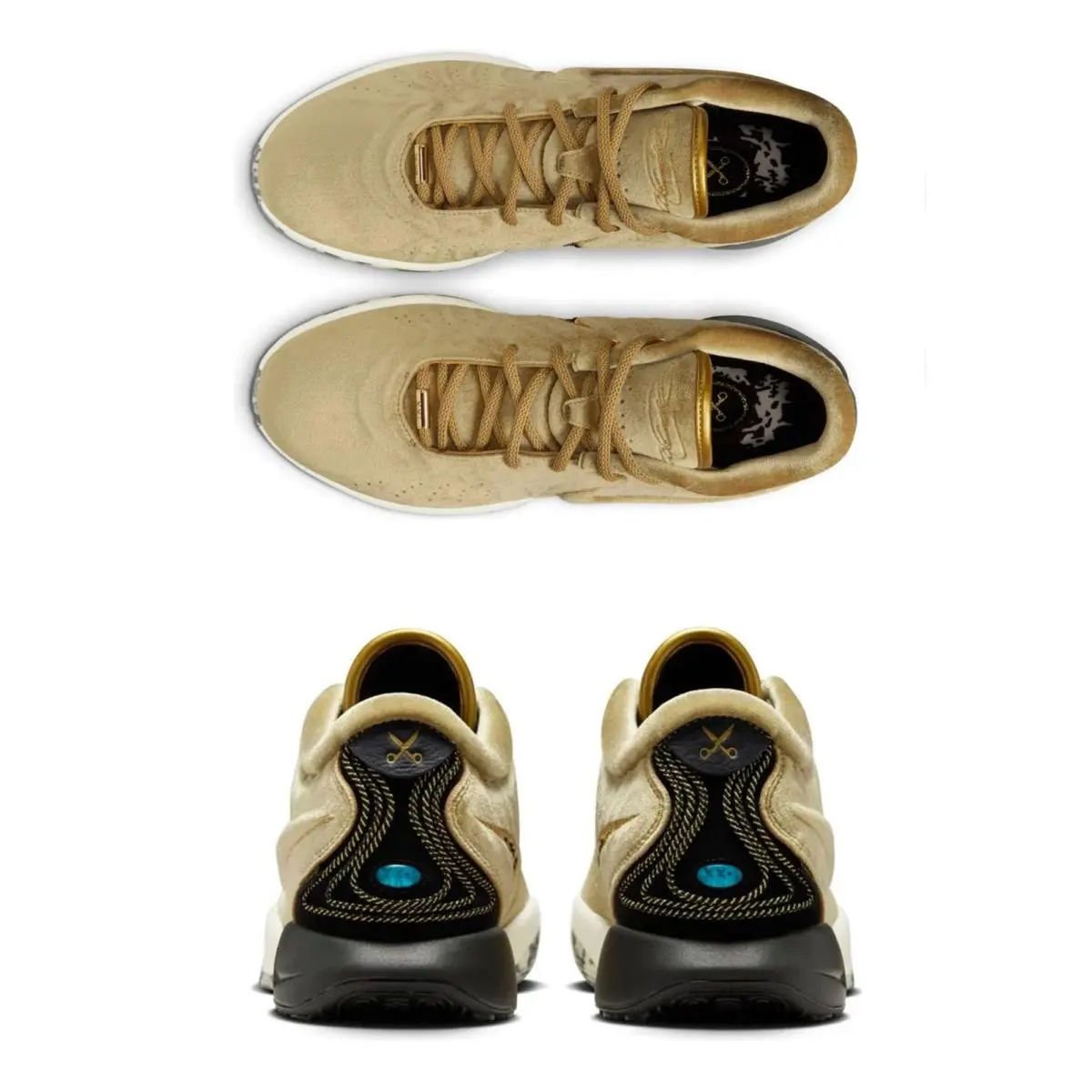 Nike shoes - Nike LeBron XXI QS - LeBron XXI - FZ7883 700 - Metallic Gold, Black, Coconut Milk, Aquamarine 3
