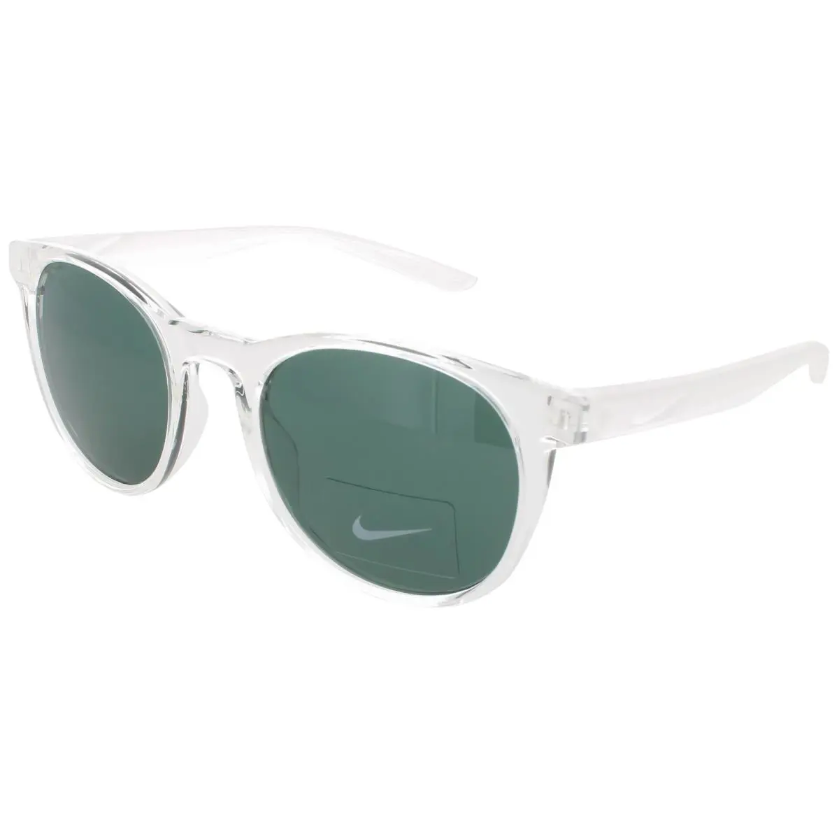 Nike Horizon Ascent DJ9920 900 Sunglasses Clear/white Frame Green Lenses 51 mm