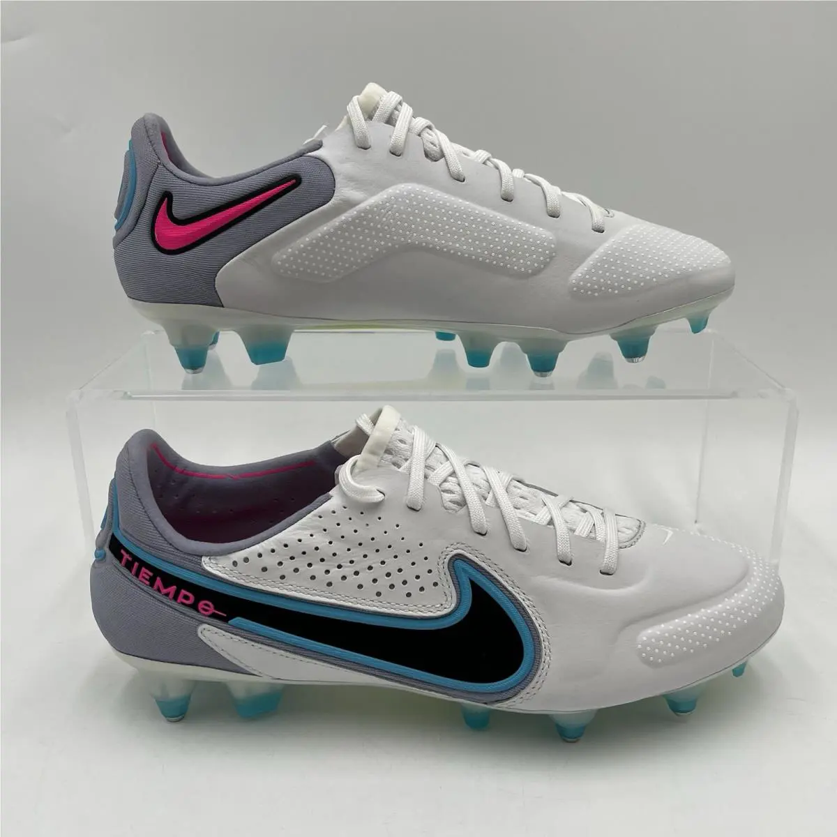 Mens Size 8 Nike Legend 9 Elite Sg-pro AC White Blue Football Cleats DB0822 146