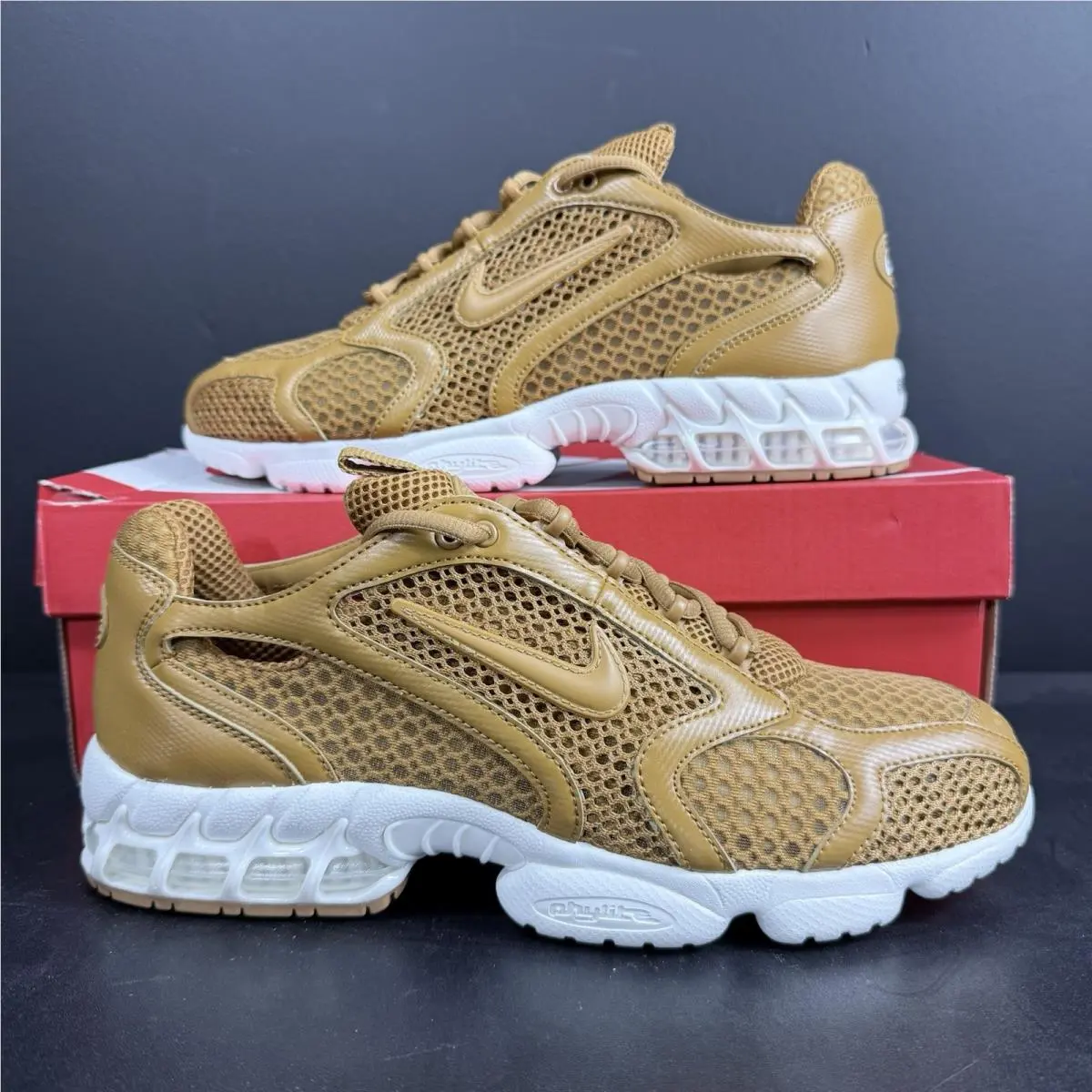 Nike Air Zoom Spiridon Cage 2 Men`s Size 11 Wheat/white-sail HQ3552-799 Sneakers