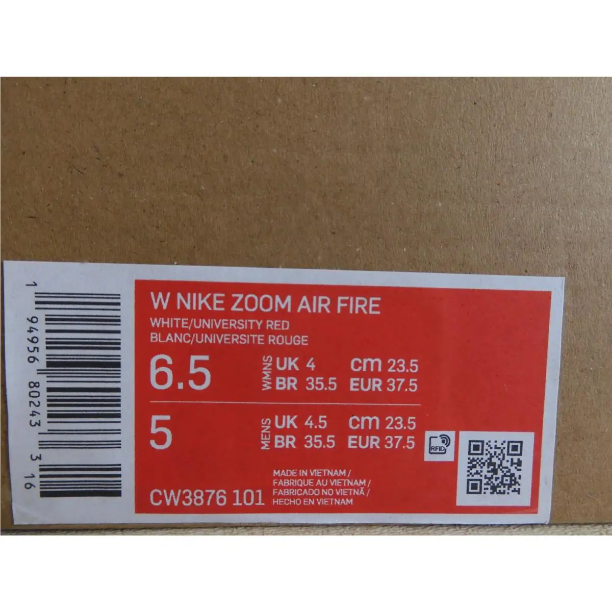 Nike shoes - Nike Zoom Air Fire - Zoom Air Fire - CW3876101 - White (UPC: 194956802433) 3