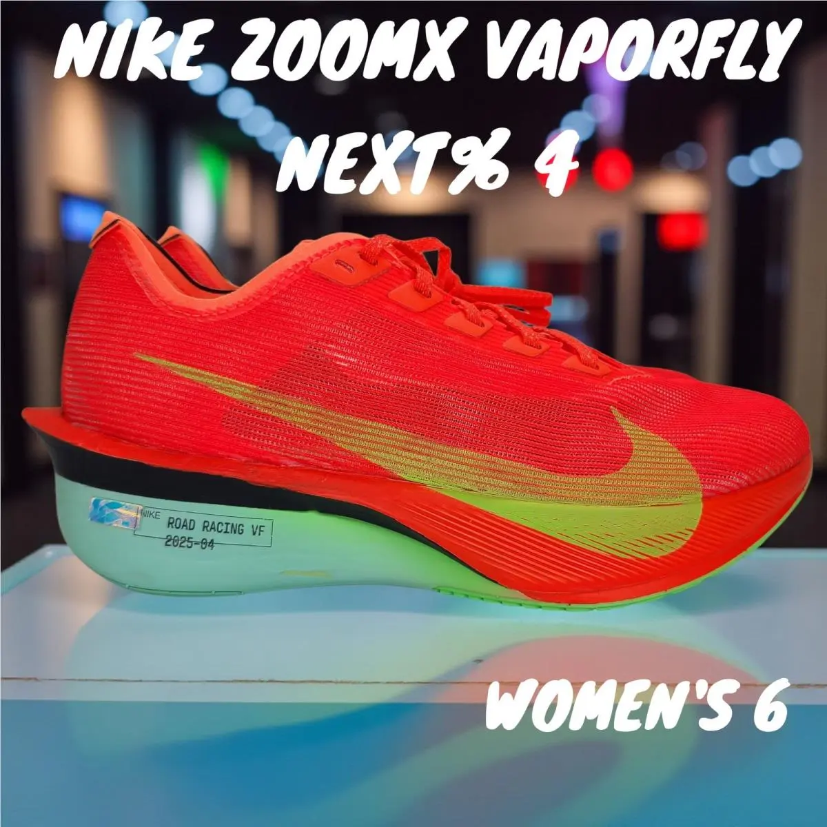 Nike Wmns Zoomx Vaporfly Next% 4 FK Running Bright Crimson Mint HF6412-600 SZ 6