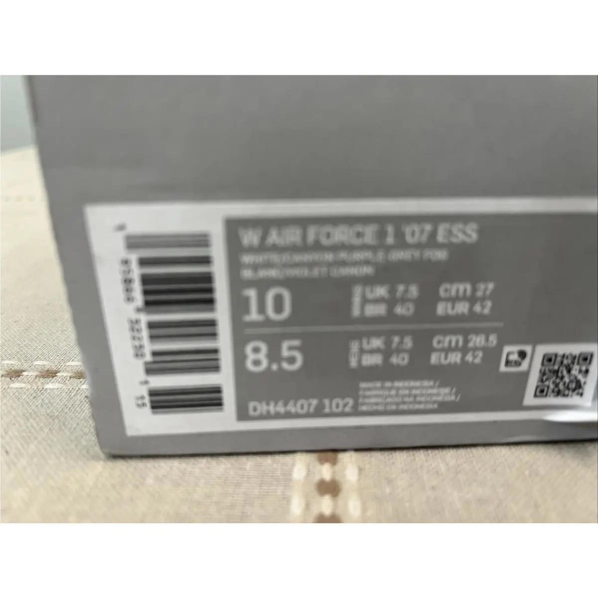 Nike shoes - Nike Air Force 1 ‘07 ESS - DH4407-102 - White Canyon Purple Grey Fog 10
