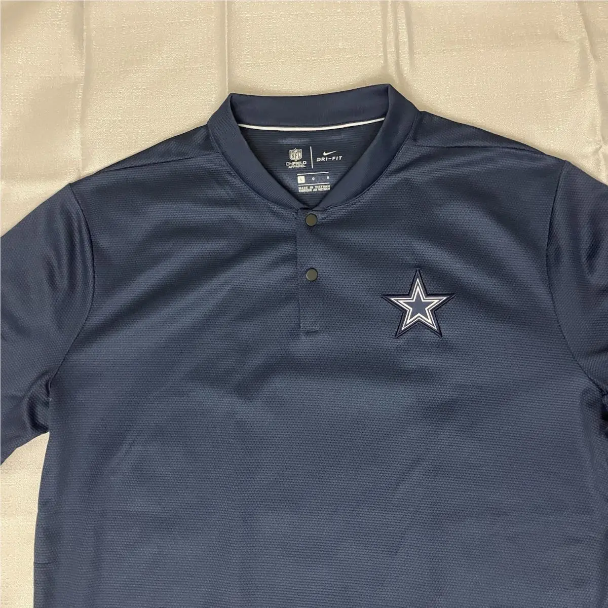 Nike clothing - Dallas Cowboys NFL On Field Premium Blade Polo - Midnight Navy Blue Silver 7