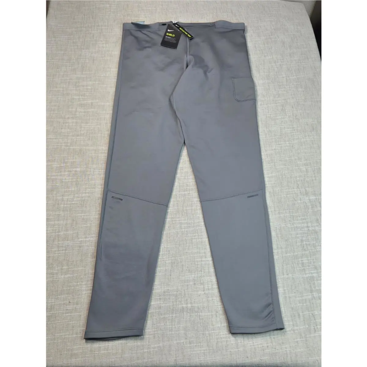 Nike clothing - NIKE Shield Running Tights Pants Reflective - CU6077-070 - Gray Black 1