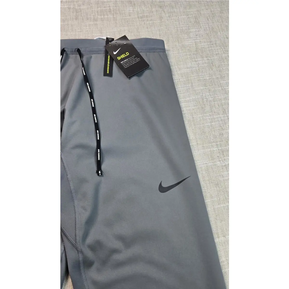 Nike clothing - NIKE Shield Running Tights Pants Reflective - CU6077-070 - Gray Black 2