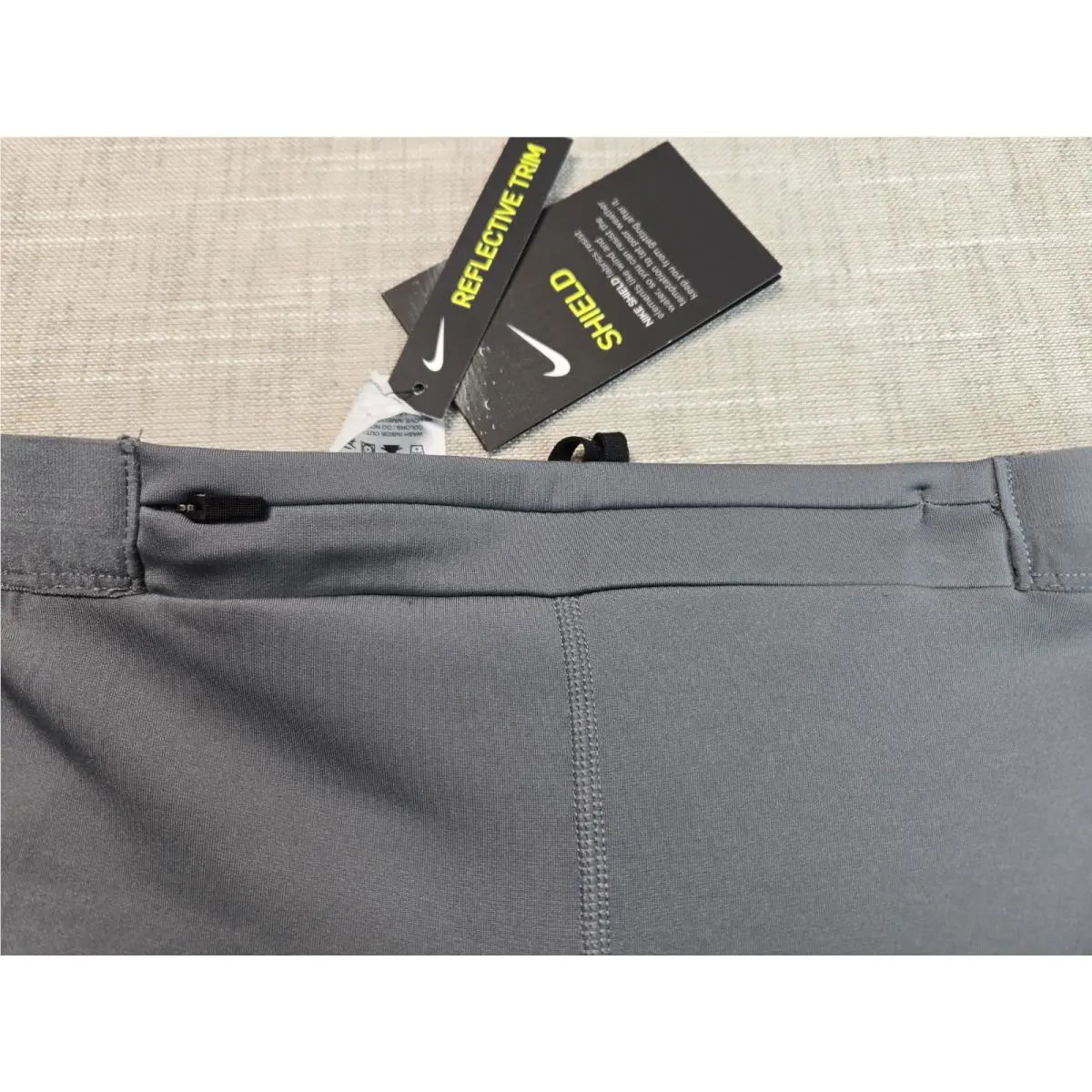 Nike clothing - NIKE Shield Running Tights Pants Reflective - CU6077-070 - Gray Black 5