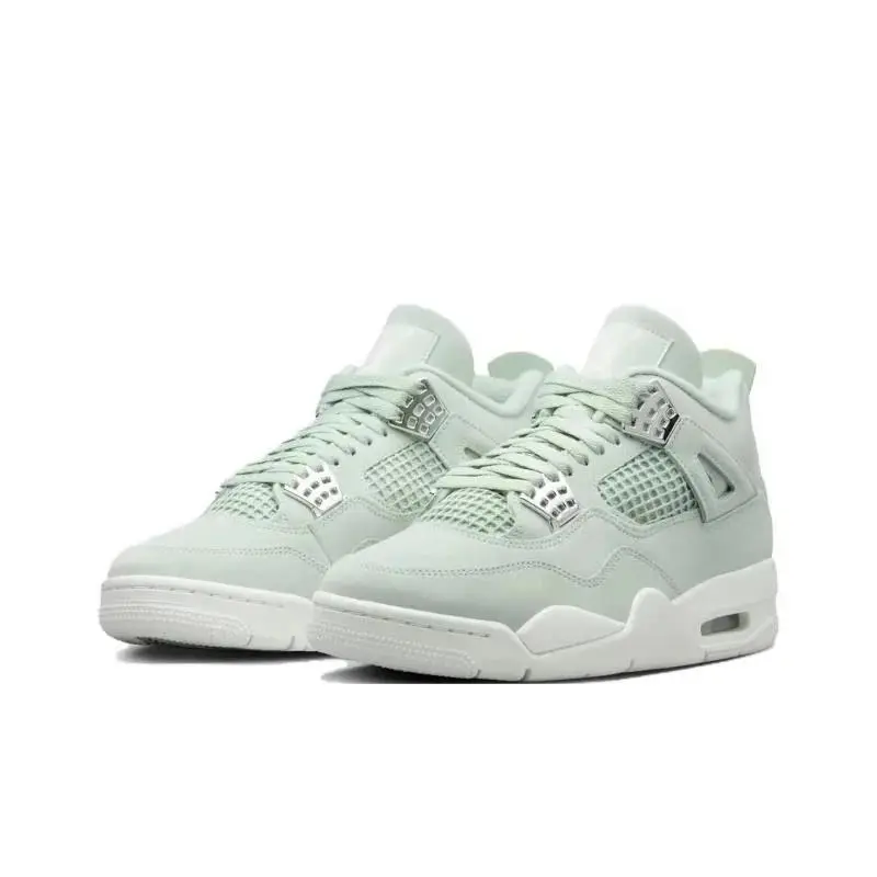 Nike Women`s Air Jordan 4 Retro Shoes Seafoam Sail HV0823 003 Size 11.5 - Green
