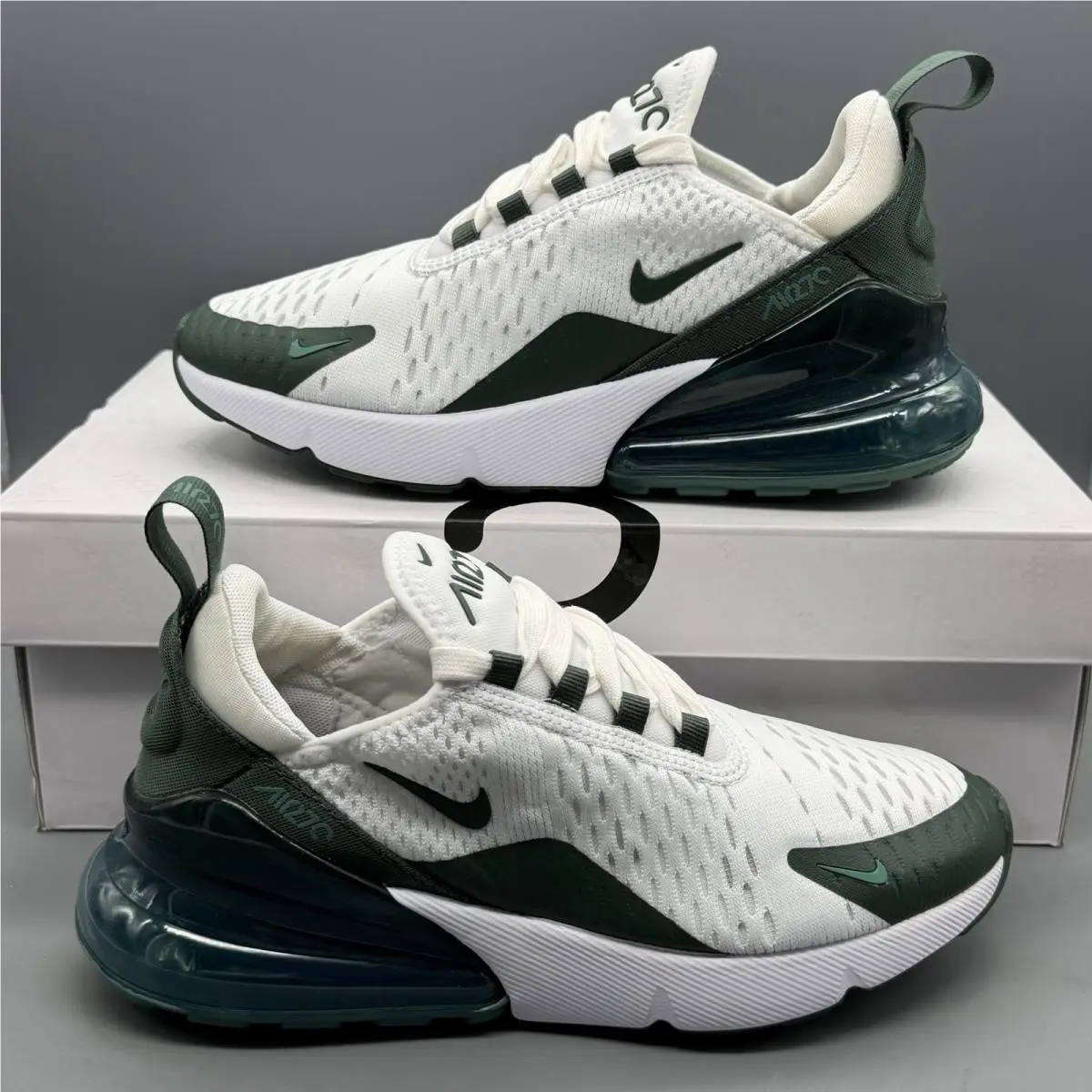 Nike Air Max 270 Women’s 6 White Vintage Green Bicoastal Shoes HQ3421-100