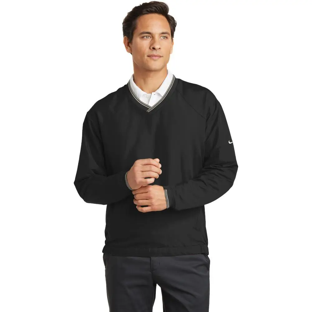 Nike Golf Mens V-neck Wind Shirt - Black - 234180