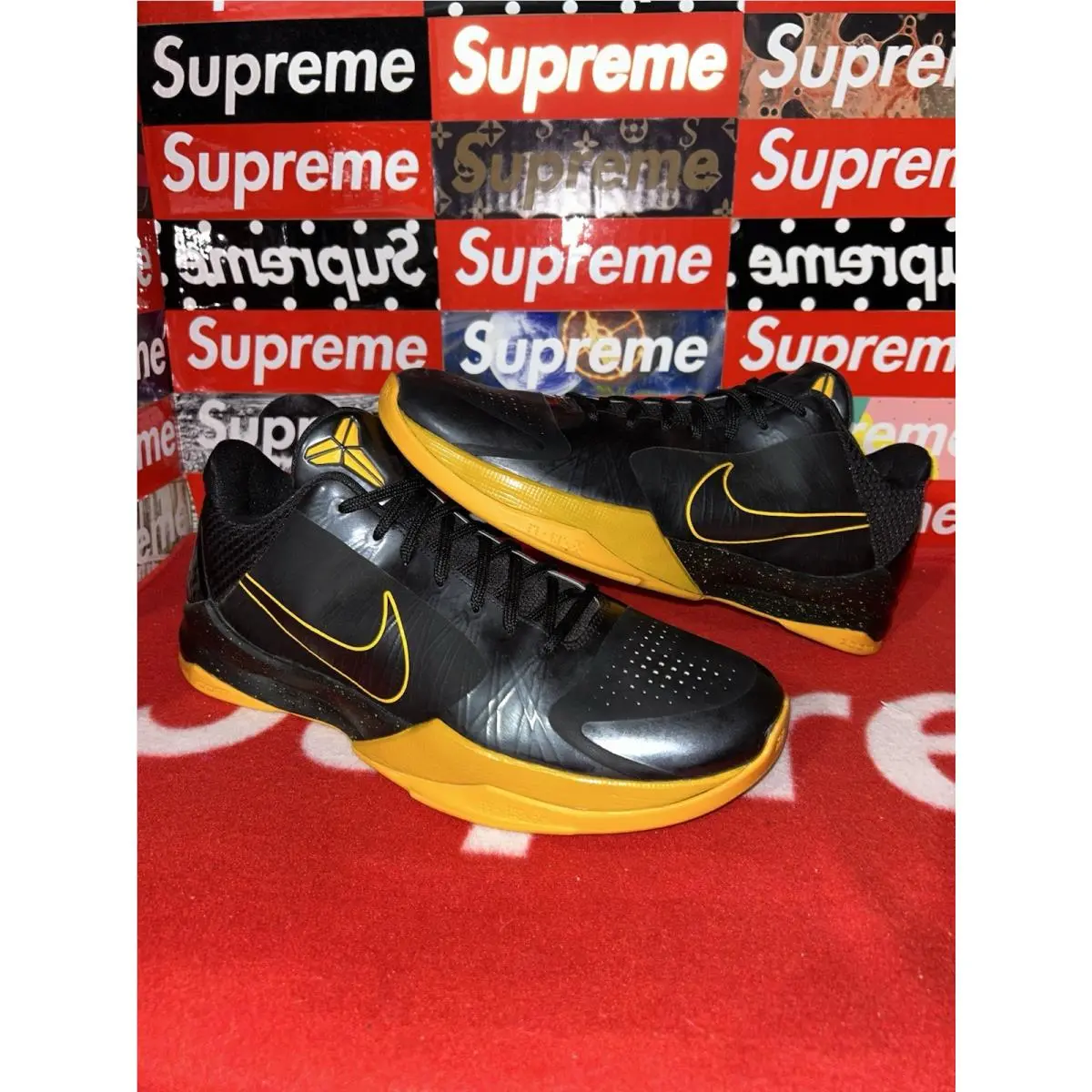 Nike Zoom Kobe 5 ID Black Yellow 411773-900 Size 12 Nikeid