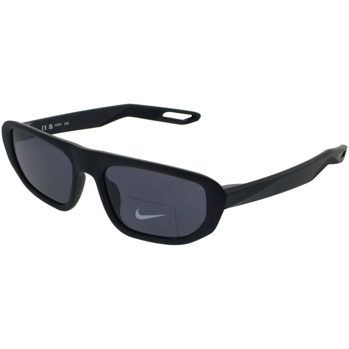 Unisex Sunglasses Matte Black Plastic Rectangular Frame NV04 DZ7376 010 by Nike