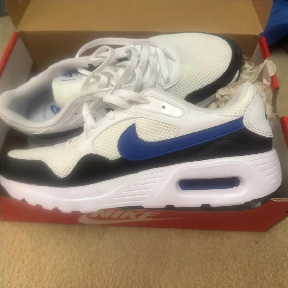 Nike Air Max Sc White Black Game Royal Blue FQ8737-100 Size 10
