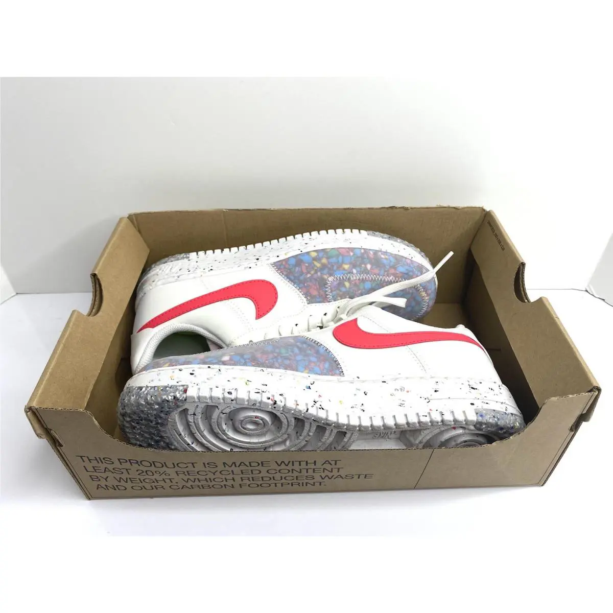 Nike shoes - Air Force 1 Crater - Air Force Crater - CT1986-101 - Summit White/Siren Red 9