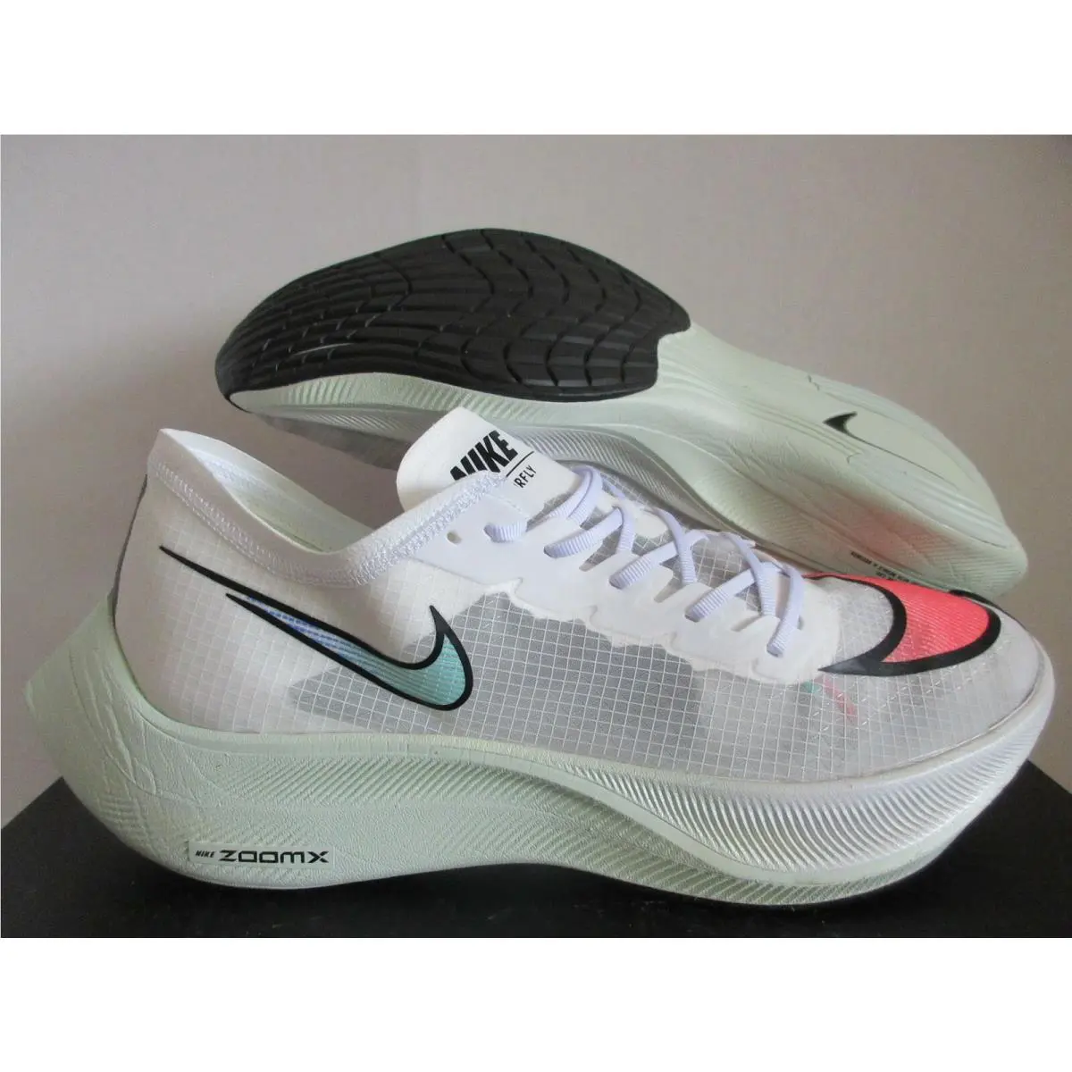 Nike Zoomx Vaporfly Next% White-flash Crimson-black Sz 13 Rare AO4568-102