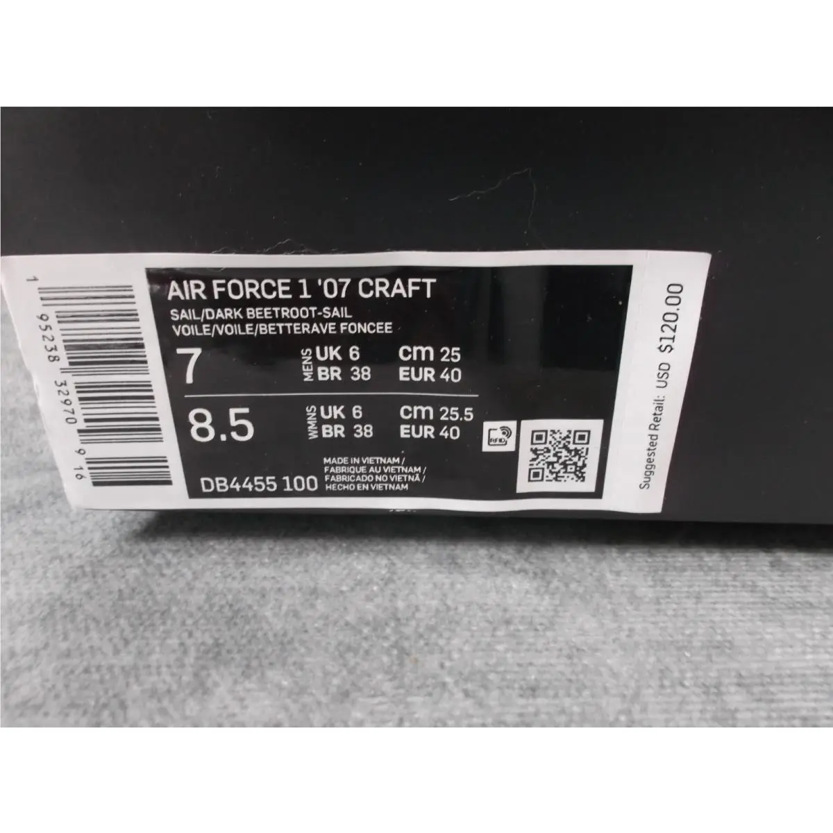 Nike shoes - Nike Air Force 1 - Air Force - DB4455-100 - Craft Sail/Dark Beetroot-Sail (UPC: 195238329709) 0