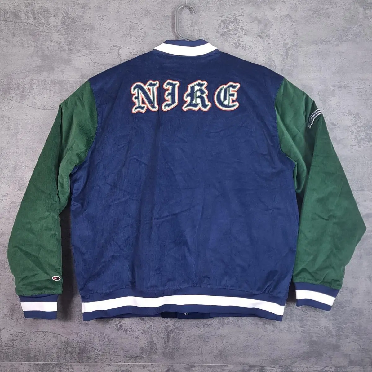 Nike clothing - Nike NSW Corduroy Bomber Jacket - FQ6159-410 - Blue/Green (UPC: 0196974088516) 0