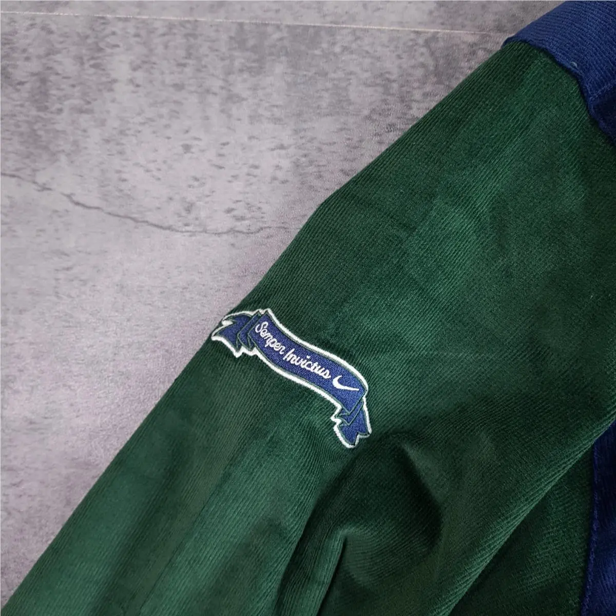 Nike clothing - Nike NSW Corduroy Bomber Jacket - FQ6159-410 - Blue/Green (UPC: 0196974088516) 5