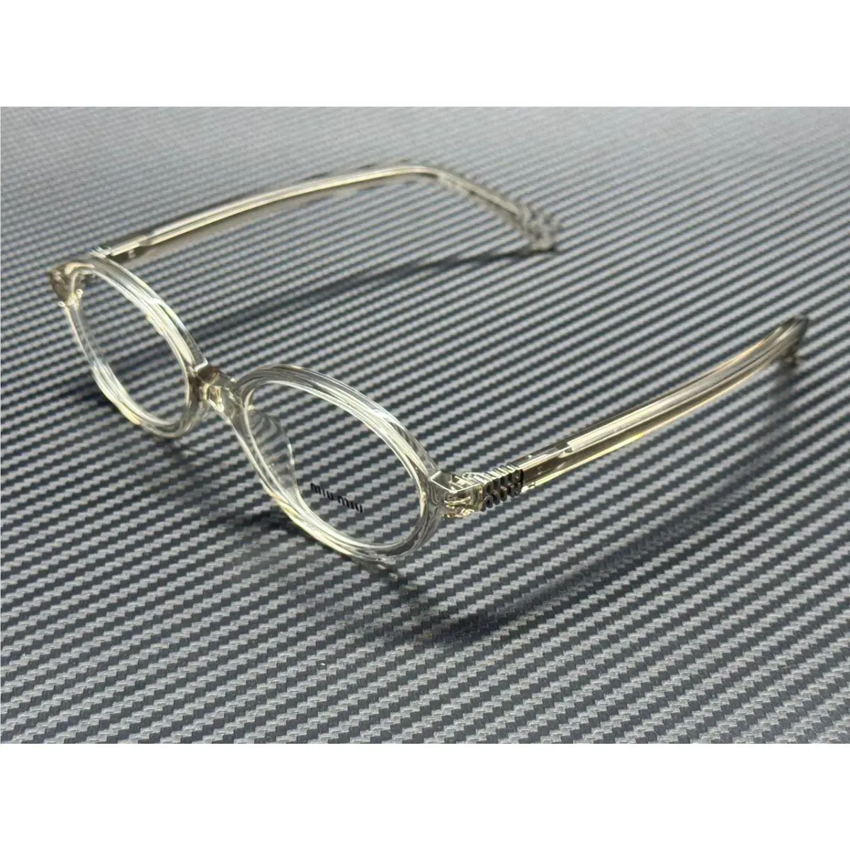 Miu Miu MU 01XV 12U1O1 Hemp Transparent Women`s 50 mm Eyeglasses
