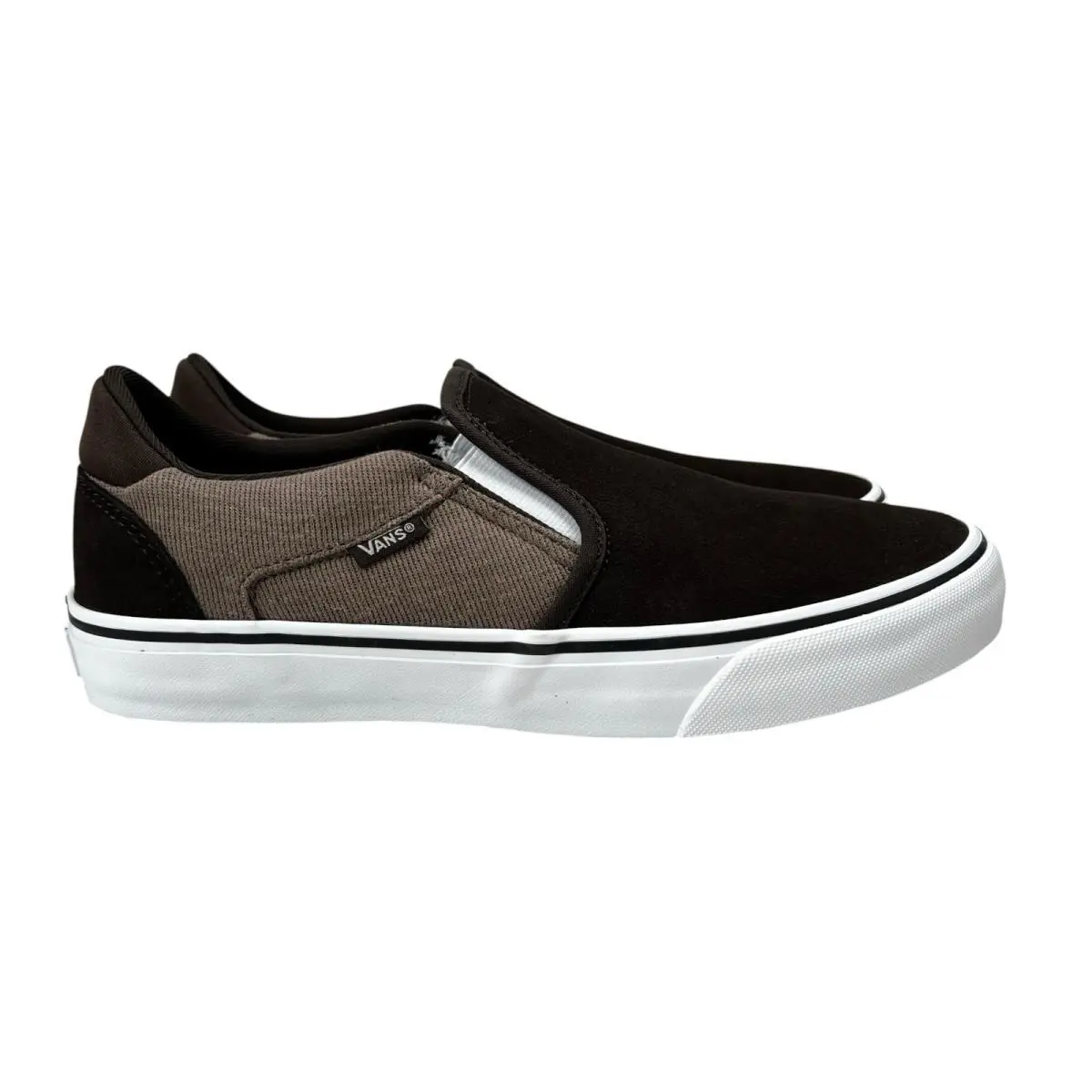 Vans Asher Deluxe Cozy Knit Coffee Slip On Shoes Men`s Sizes 8 - 12 - Brown