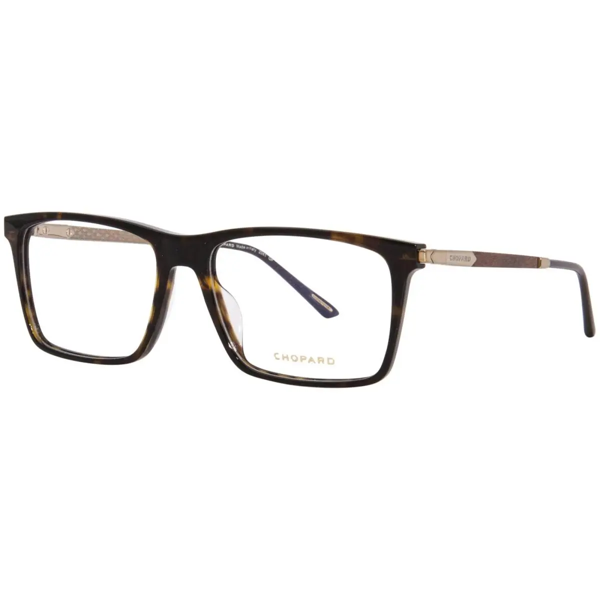 Chopard VCH343 0722 Eyeglasses Titanium Dark Havana/23KT Gold Plated 55mm