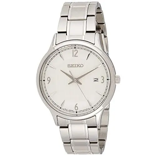 SGEH79P1 Men`s Classic White Dial Steel Bracelet Watch by Seiko