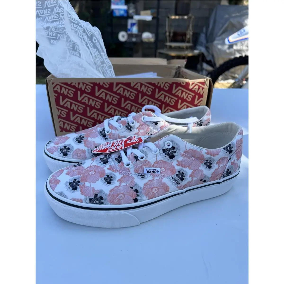 Vans Doheny California Poppy Platform Floral Pink White Sneakers Women Sz 10