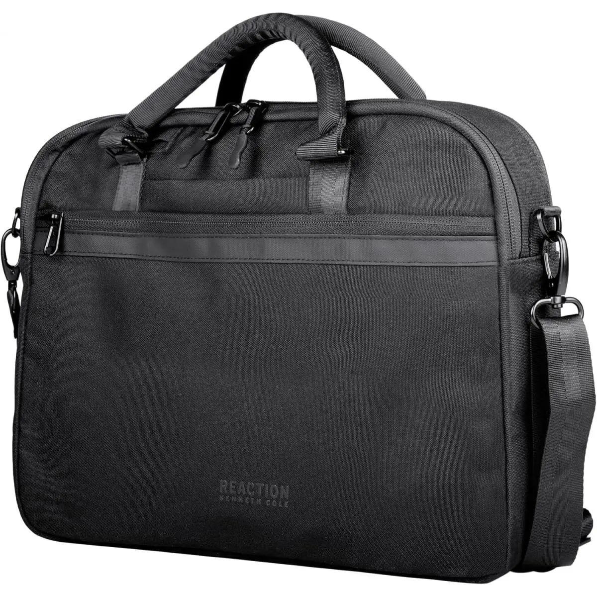 Recycled Polyester Slim 16 Laptop Business Briefcase Black by Kenneth Cole