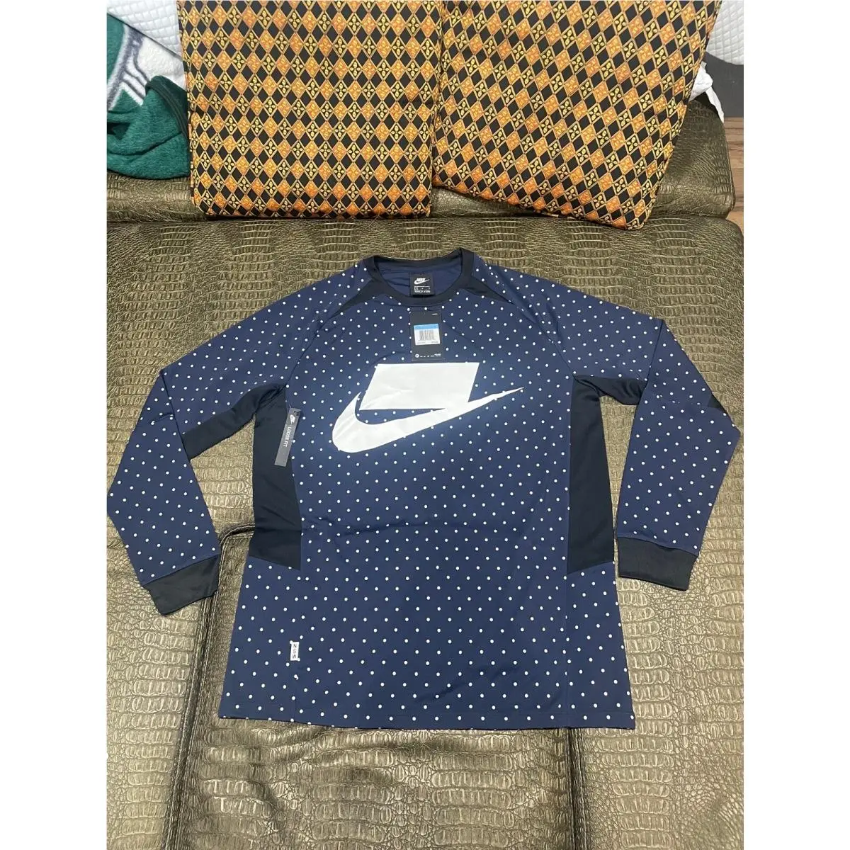 Nike Men`s Tech Fleece Polka T-shirt 930325-451 Navy/white