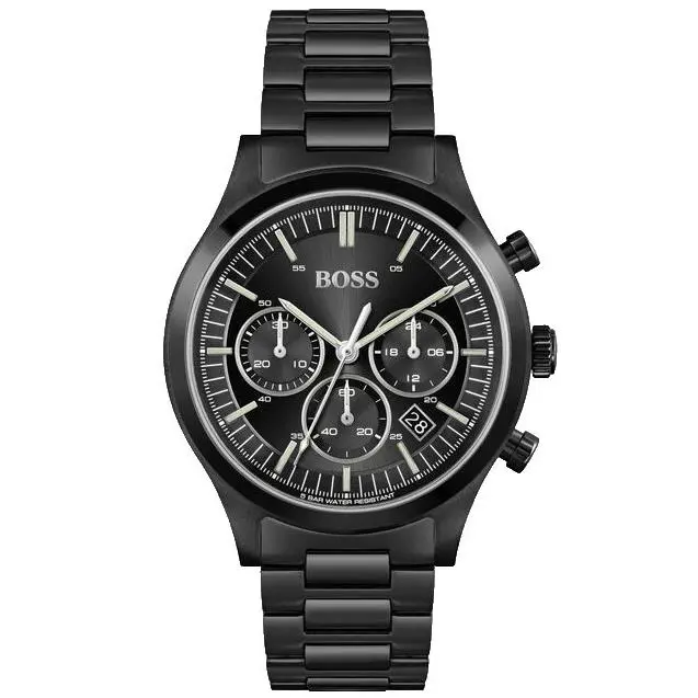 Hugo Boss Metronome Chronograph 1513802 Black Dial Bracelet 44MM Mens Watch