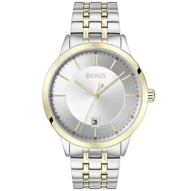 Officer 1513687 Silver White Dial Two Tone Bracelet 41MM Mens Watch by Hugo Boss