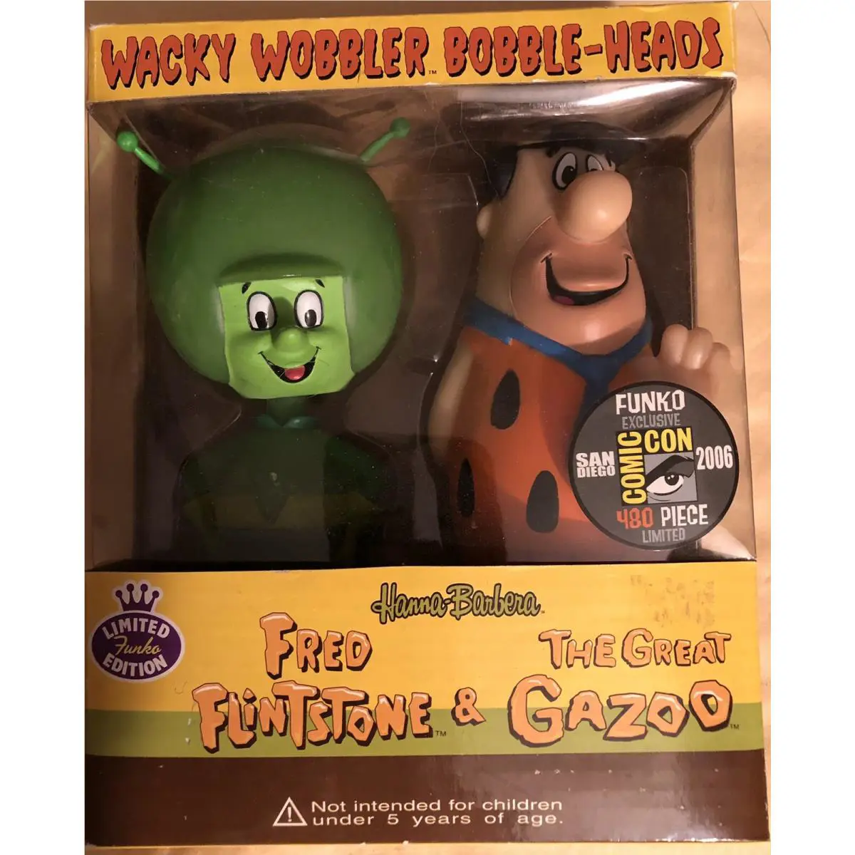 Great Gazoo + Fred Flintstone Bobble Head Funko Sdcc 2006 Limited Edition 480