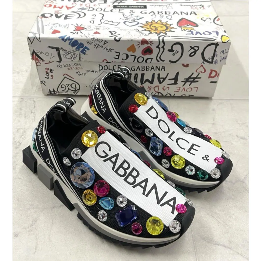 Dolce Gabbana Sorrento Crystal-embellished Sneakers Size: 35 US 5