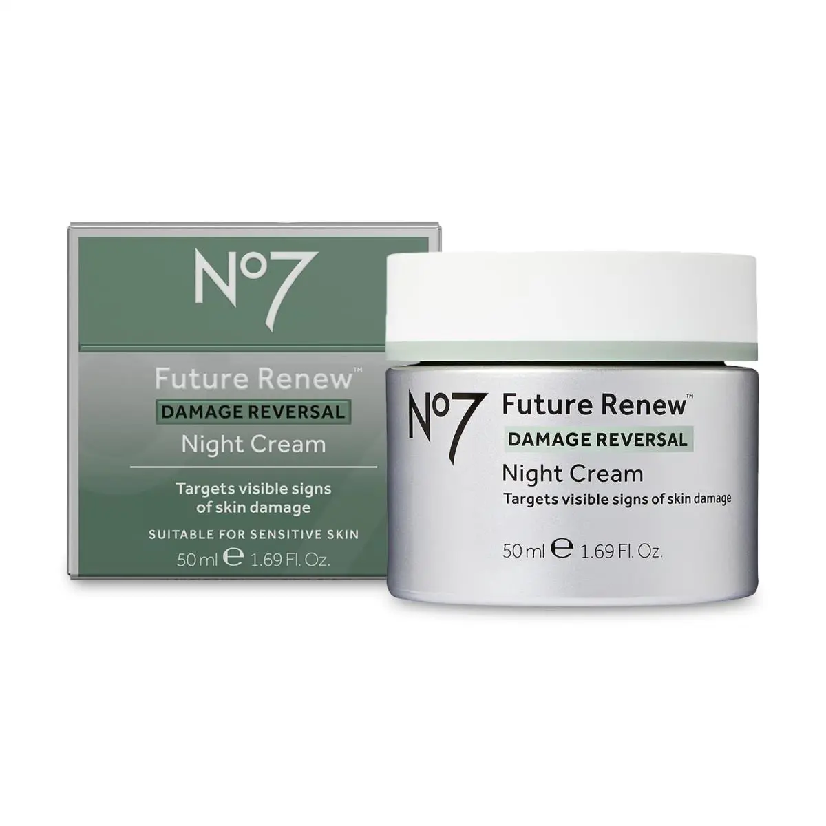 No7 Future Renew Damage Reversal Night Cream - Anti Aging Face Moisturizer