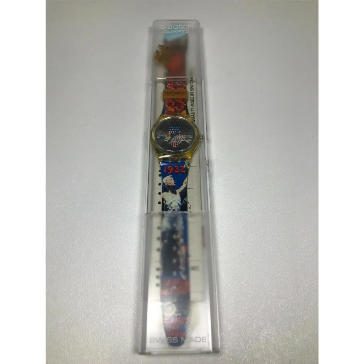 In Case 1996 Atlanta Olympics Swatch Watch – 1932 Los Angeles Olympic Design