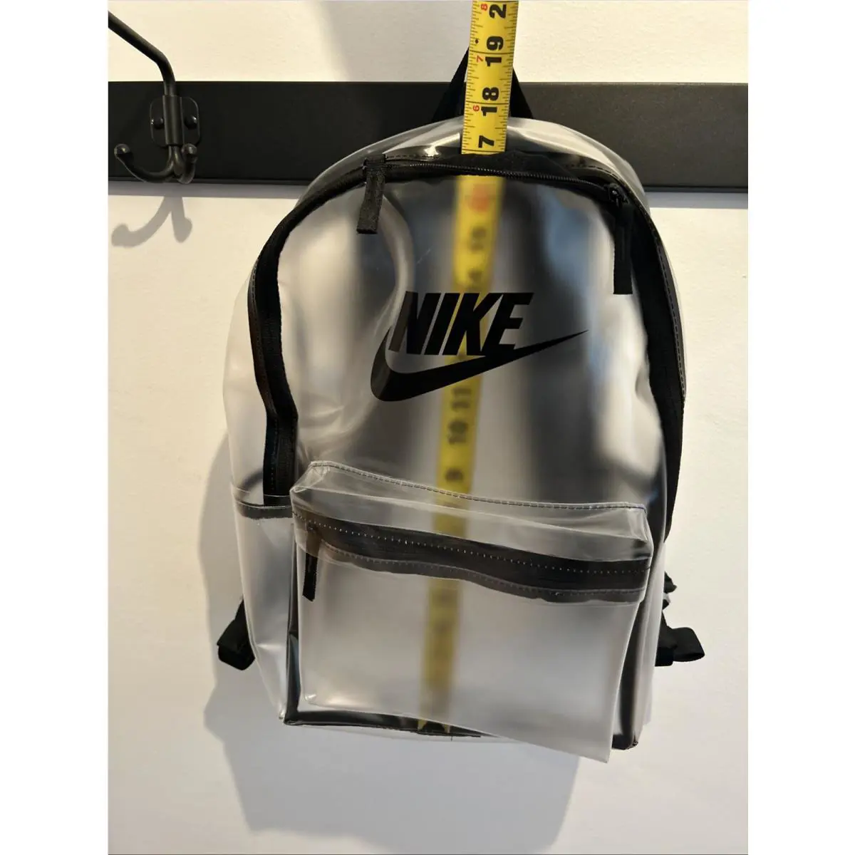Nike Heritage Backpack 25L Clear Event Bag Black Straps Concert Travel Sport