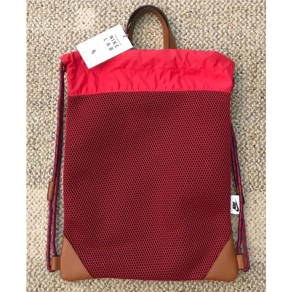 Nike Lab Gym Sack Tote Athletic Bag Sport Style Red 183 CU IN AR1255-687