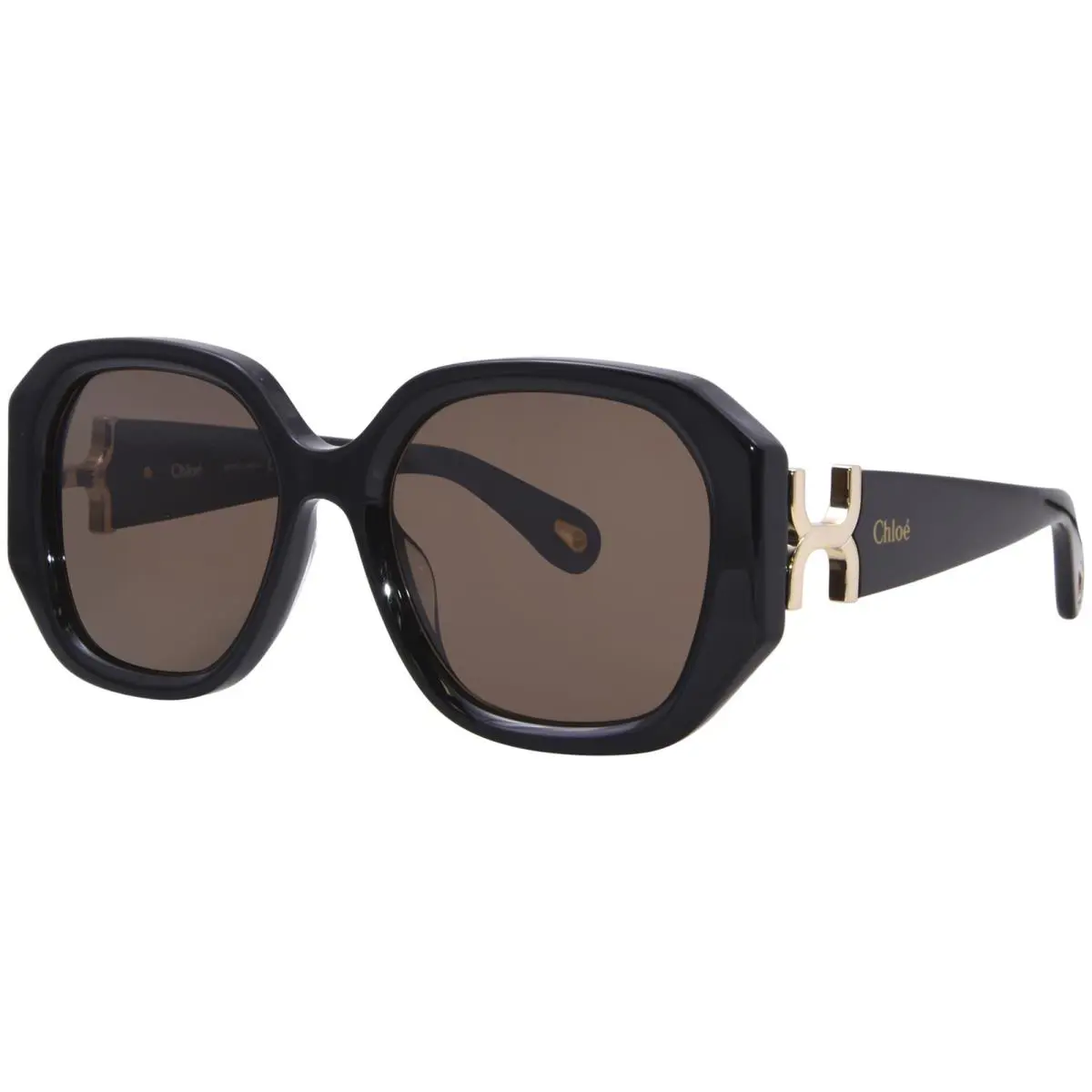 Chloe CH0236S 001 Sunglasses Women`s Black/brown Lenses Rectangle Shape 56mm