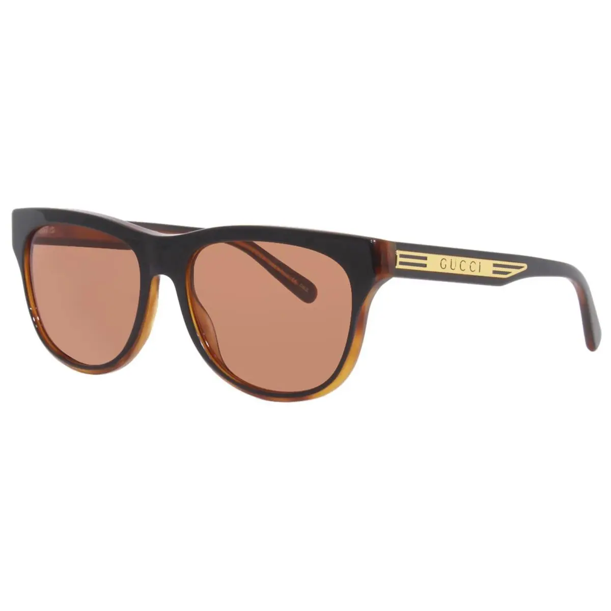 Gucci GG0980S 002 Sunglasses Men`s Black/orange Lenses Rectangular 55mm