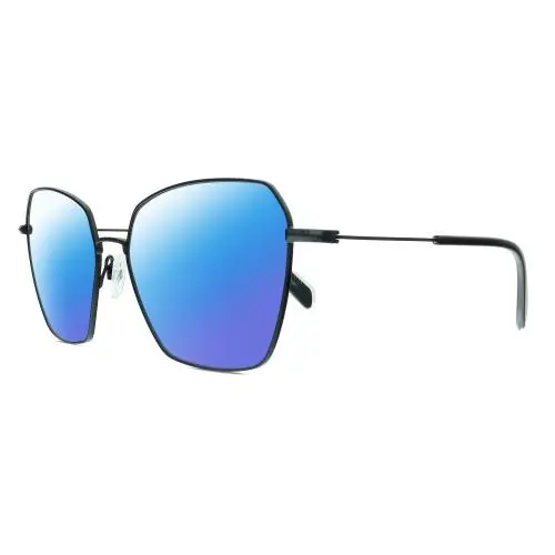 Rag Bone 1034 Unisex Hexagonal Designer Polarized Sunglasses Black 58mm 4 Option Blue Mirror Polar by Rag & Bone