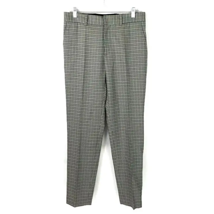 Rag Bone Patrick Pant Grey Multi-check Modern Fit Wool Blend Pant Mens 32