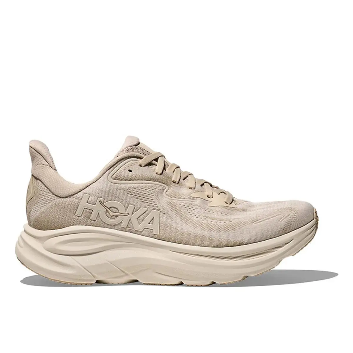 Hoka One One Men`s Clifton 10 Oatmeal / Oat Milk Running Shoe - Beige