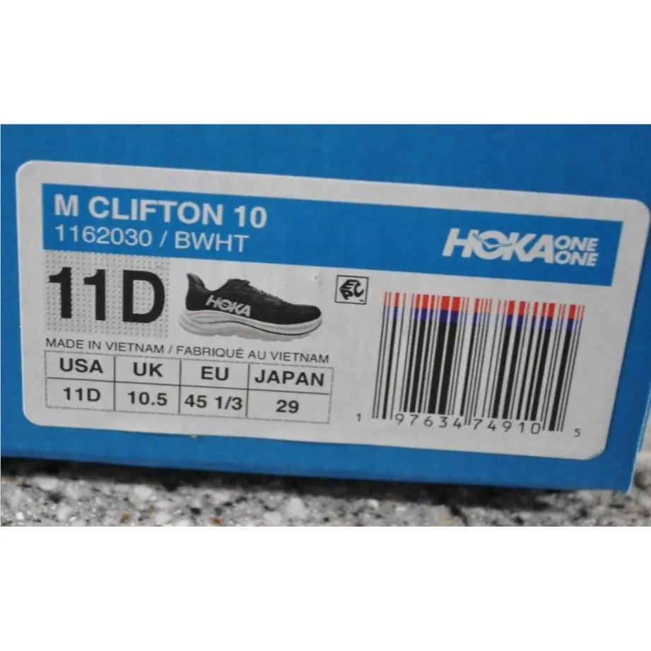 Hoka shoes - Hoka One One HOKA Clifton 10 - 1162030-BWHT - Black (UPC: 197634749105) 6